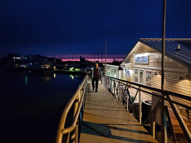 Greg walking up the dock